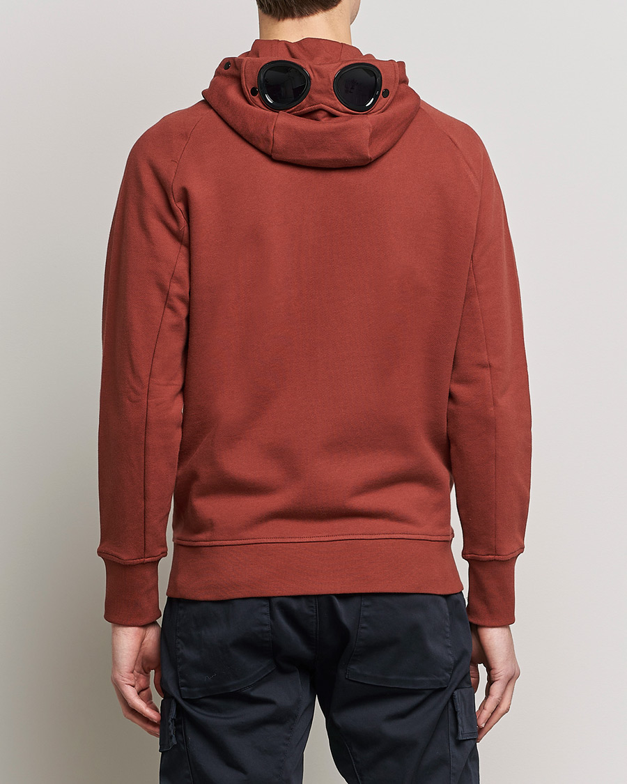 Herre | Trøjer | C.P. Company | Diagonal Raised Fleece Full Zip Goggle Hoodie Rust
