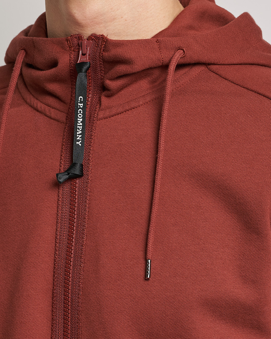 Herre | Trøjer | C.P. Company | Diagonal Raised Fleece Full Zip Goggle Hoodie Rust