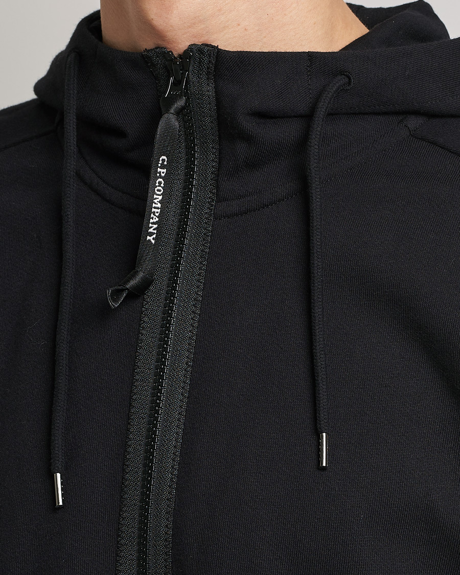 Herre | Trøjer | C.P. Company | Diagonal Raised Fleece Full Zip Goggle Hoodie Black