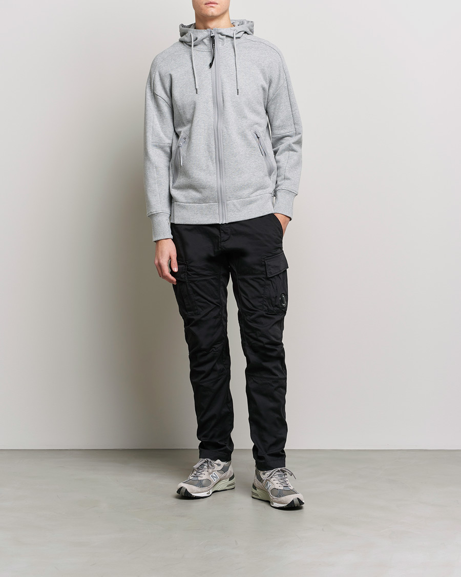 Herre | Trøjer | C.P. Company | Diagonal Raised Fleece Full Zip Goggle Hoodie Grey