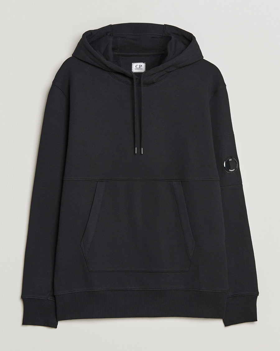 Herre | Trøjer | C.P. Company | Diagonal Raised Fleece Hooded Lens Sweatshirt Black