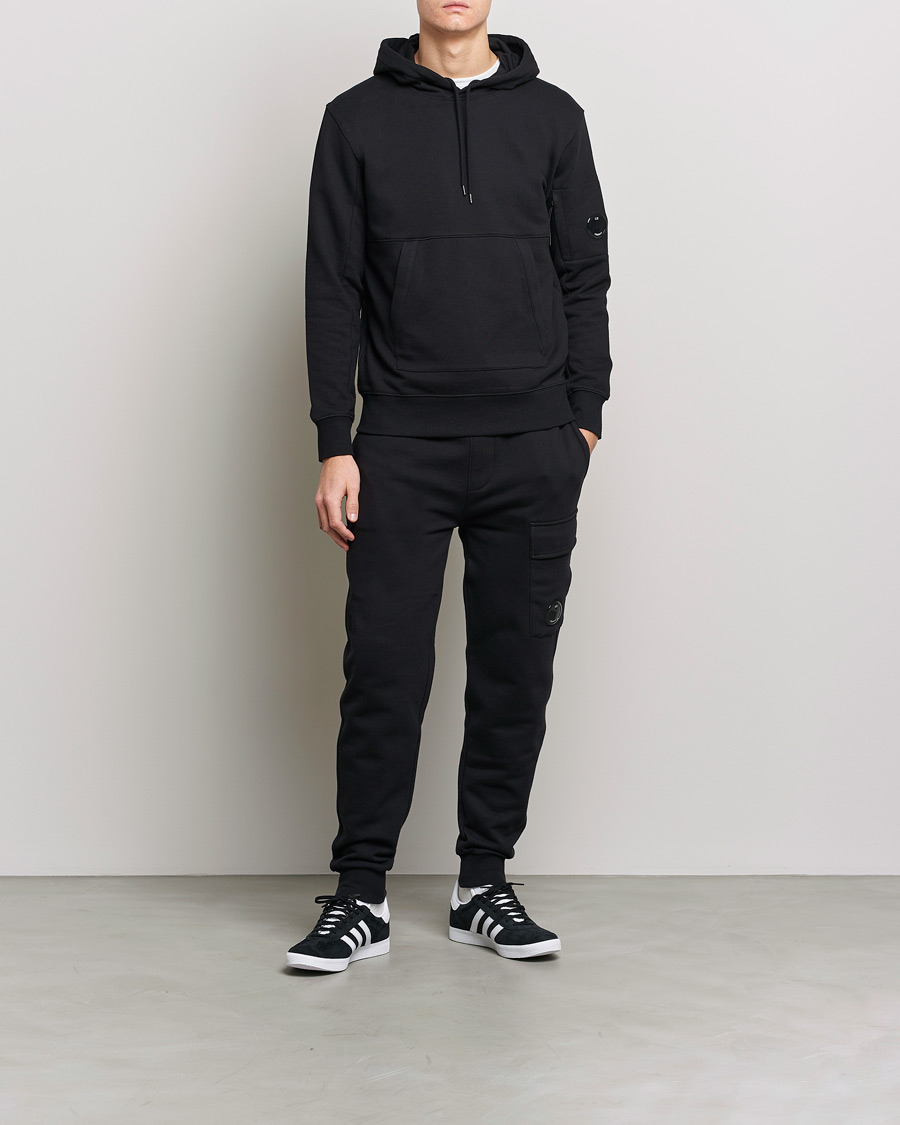 Herre | Trøjer | C.P. Company | Diagonal Raised Fleece Hooded Lens Sweatshirt Black