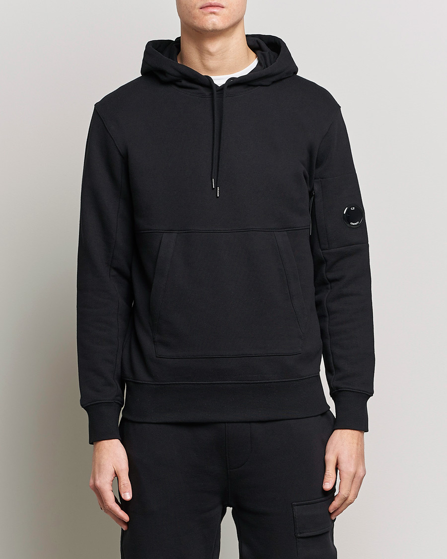 Herre | Trøjer | C.P. Company | Diagonal Raised Fleece Hooded Lens Sweatshirt Black
