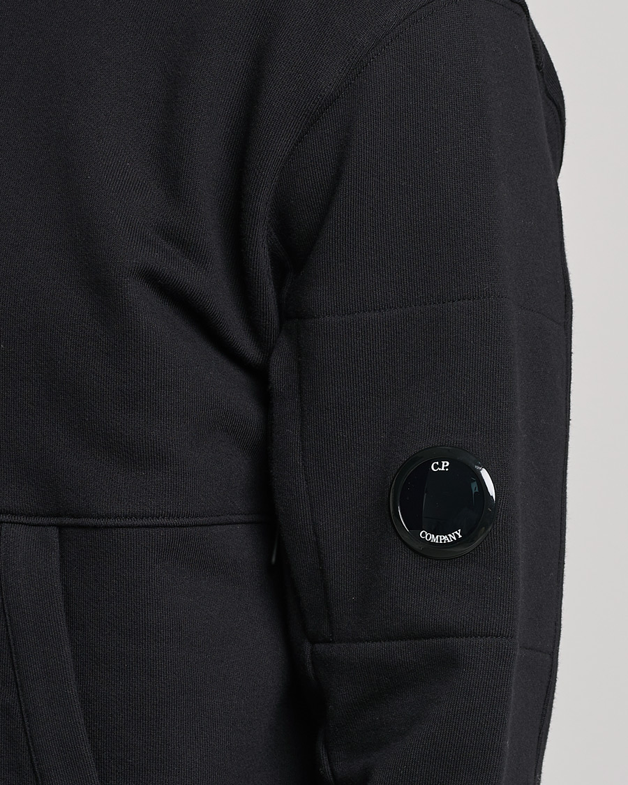 Herre | Trøjer | C.P. Company | Diagonal Raised Fleece Hooded Lens Sweatshirt Black