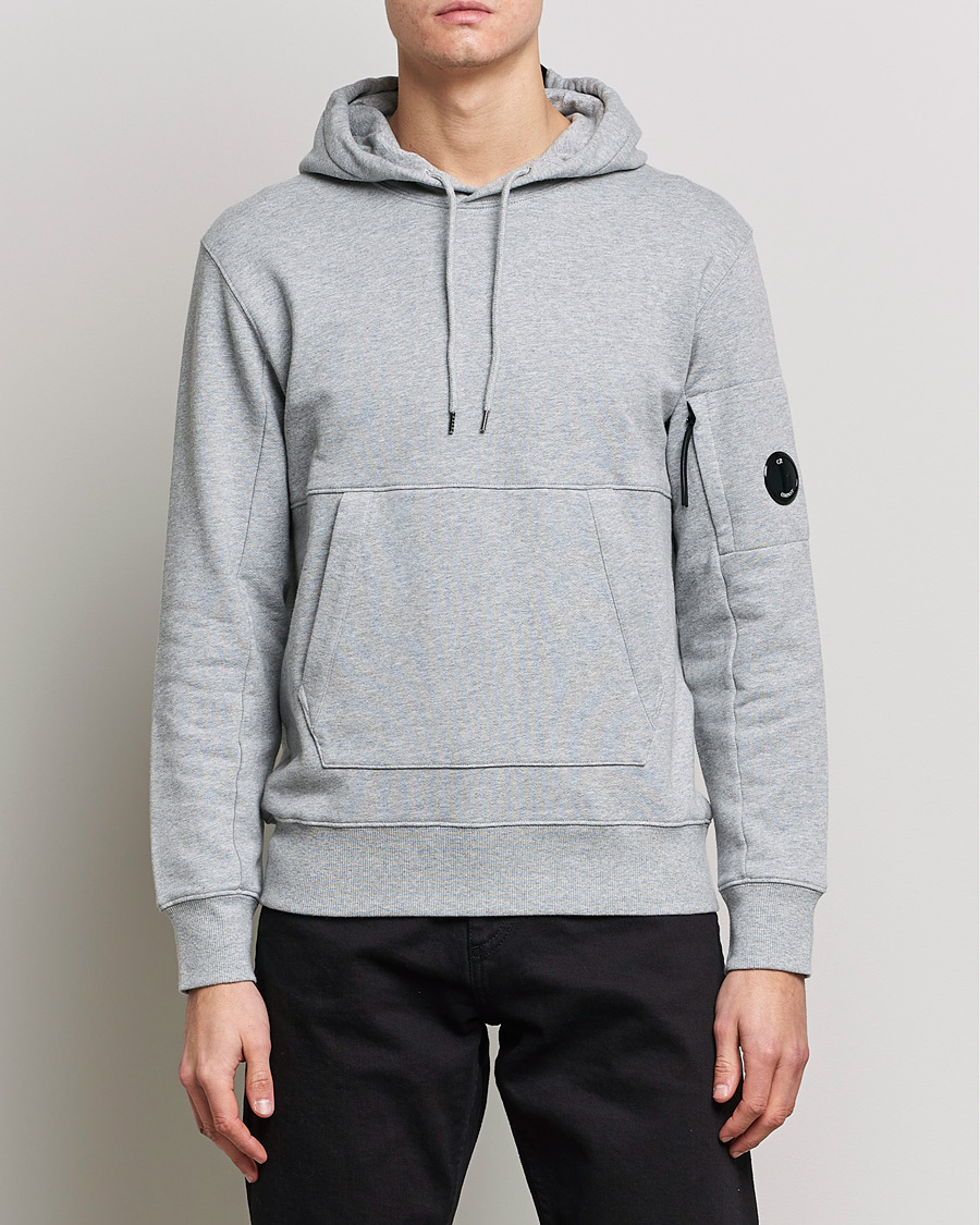 Herre | Hættetrøjer | C.P. Company | Diagonal Raised Fleece Hooded Lens Sweatshirt Grey