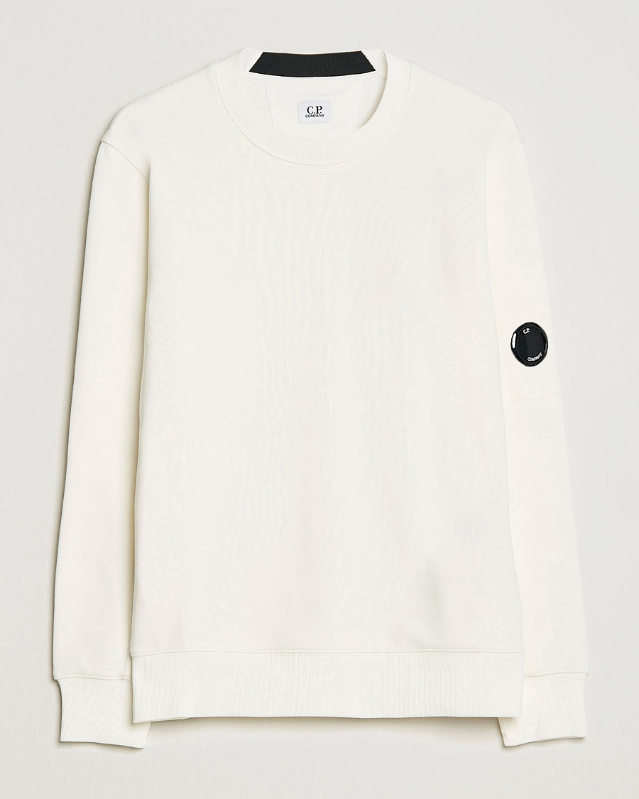 Herre | Trøjer | C.P. Company | Diagonal Raised Fleece Lens Sweatshirt White