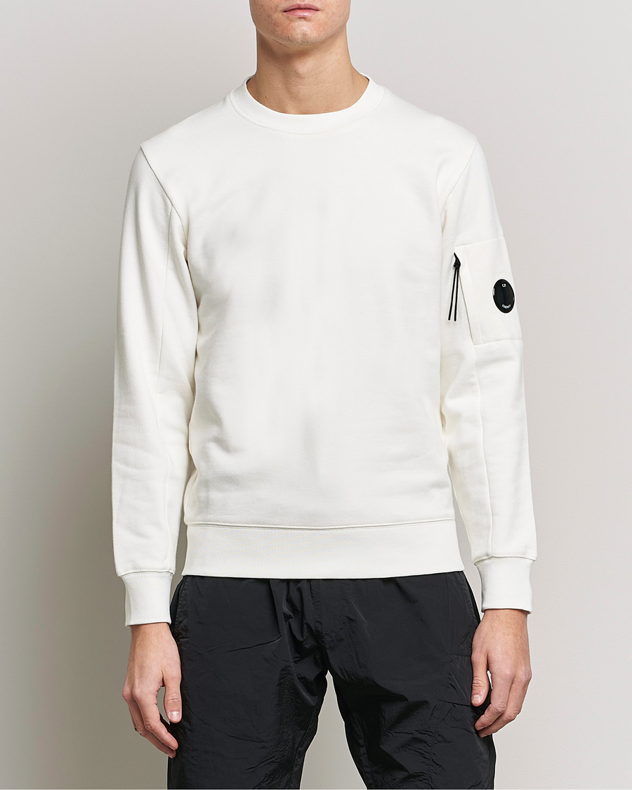 Herre | Trøjer | C.P. Company | Diagonal Raised Fleece Lens Sweatshirt White