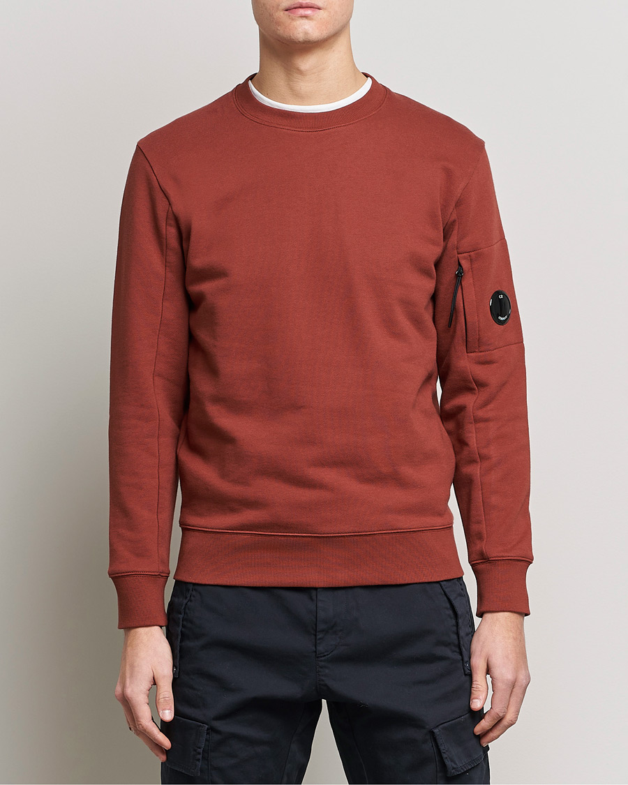 Herre | Sweatshirts | C.P. Company | Diagonal Raised Fleece Lens Sweatshirt Rust