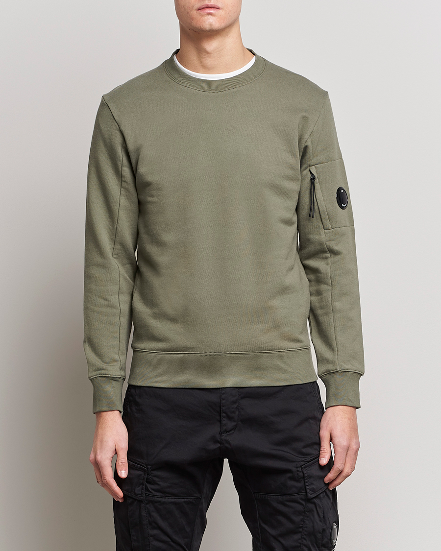 Herre | Sweatshirts | C.P. Company | Diagonal Raised Fleece Lens Sweatshirt Olive