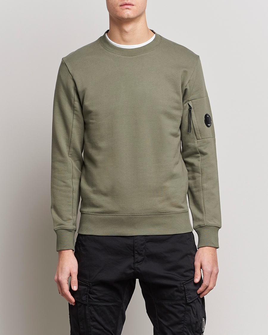 Herre | Trøjer | C.P. Company | Diagonal Raised Fleece Lens Sweatshirt Olive