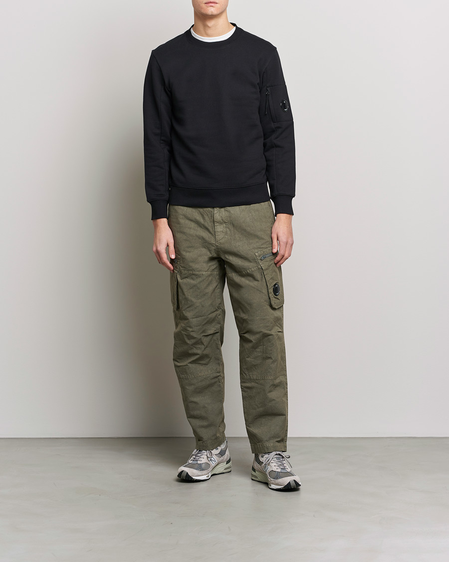 Herre | Trøjer | C.P. Company | Diagonal Raised Fleece Lens Sweatshirt Black