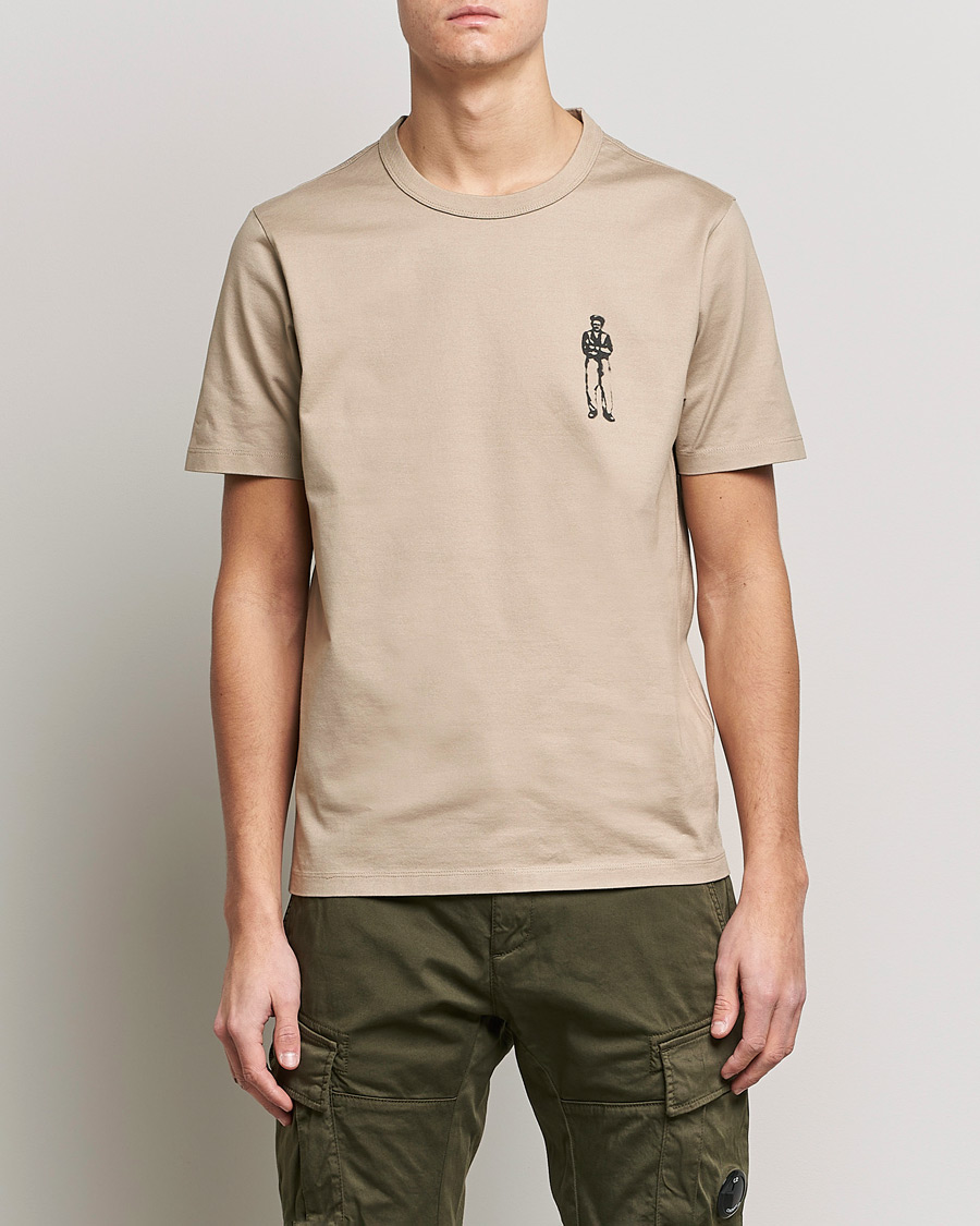 Herre |  | C.P. Company | Heavy Mercerized Cotton Printed Logo T-Shirt Sand