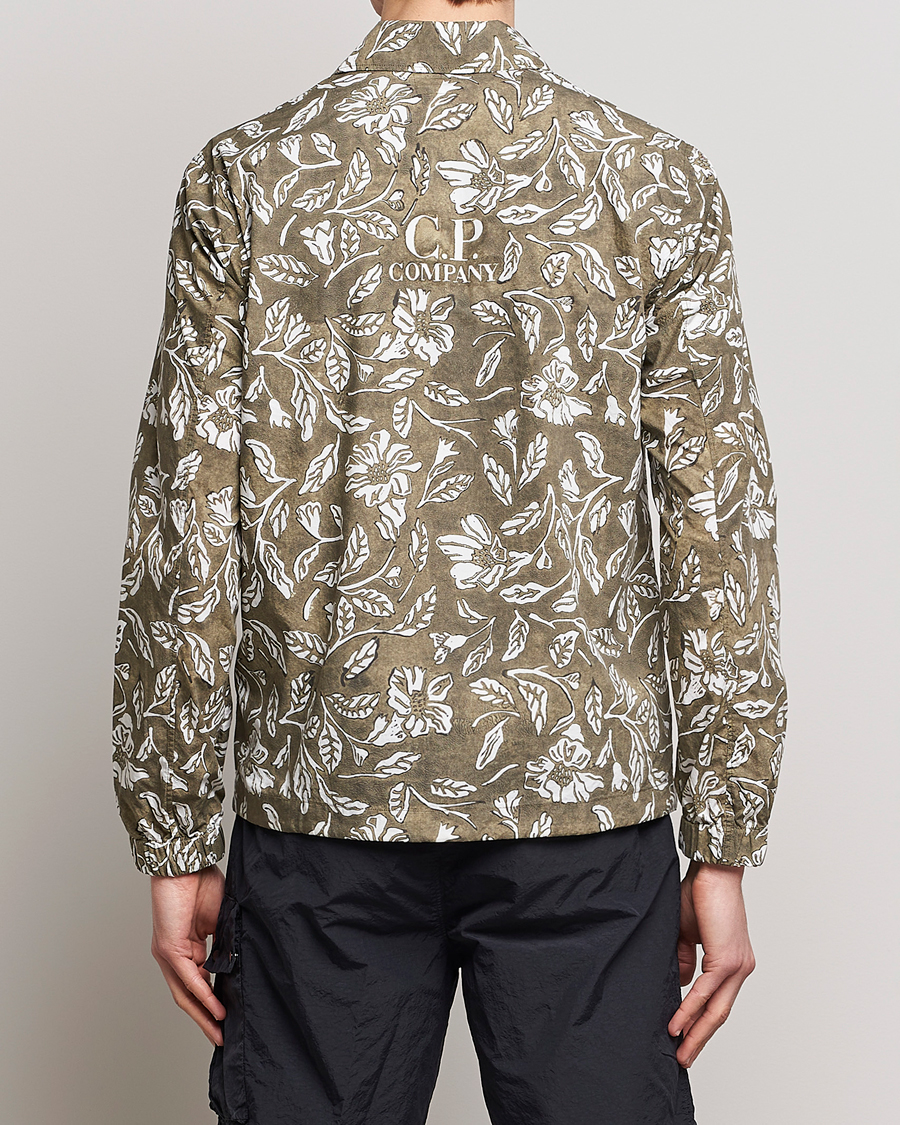 Herre | Skjorter | C.P. Company | Garment Dyed Printed Popline Overshirt Olive