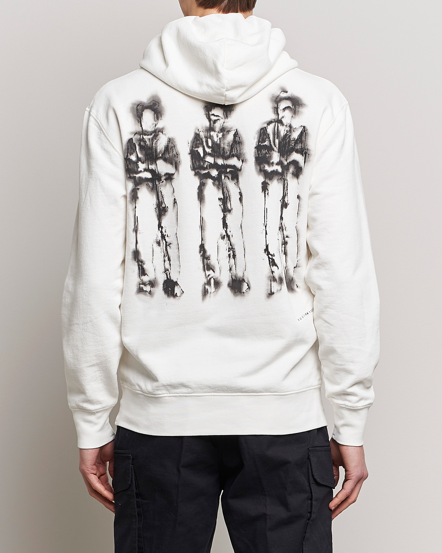 Herre | Trøjer | C.P. Company | Garment Dyed Cotton Fleece Printed Hood White