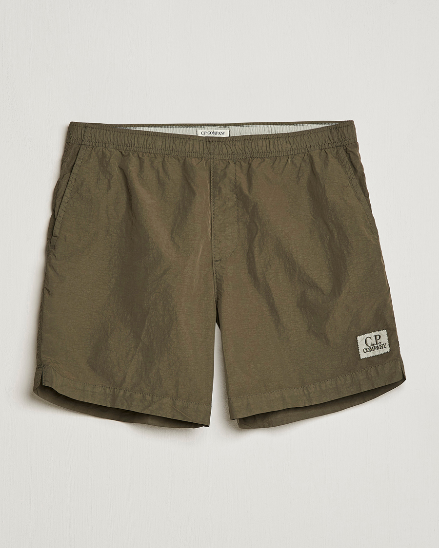 Herre | Badebukser | C.P. Company | Flatt Nylon Garment Dyed Swimshorts Olive