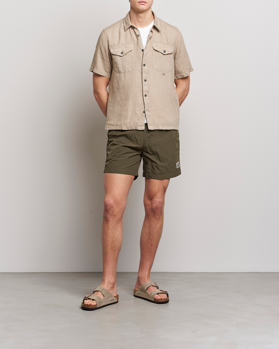 Herre | Badebukser | C.P. Company | Flatt Nylon Garment Dyed Swimshorts Olive