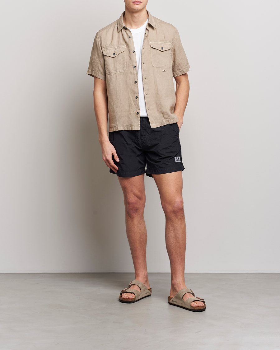 Herre | Badebukser | C.P. Company | Flatt Nylon Garment Dyed Swimshorts Black