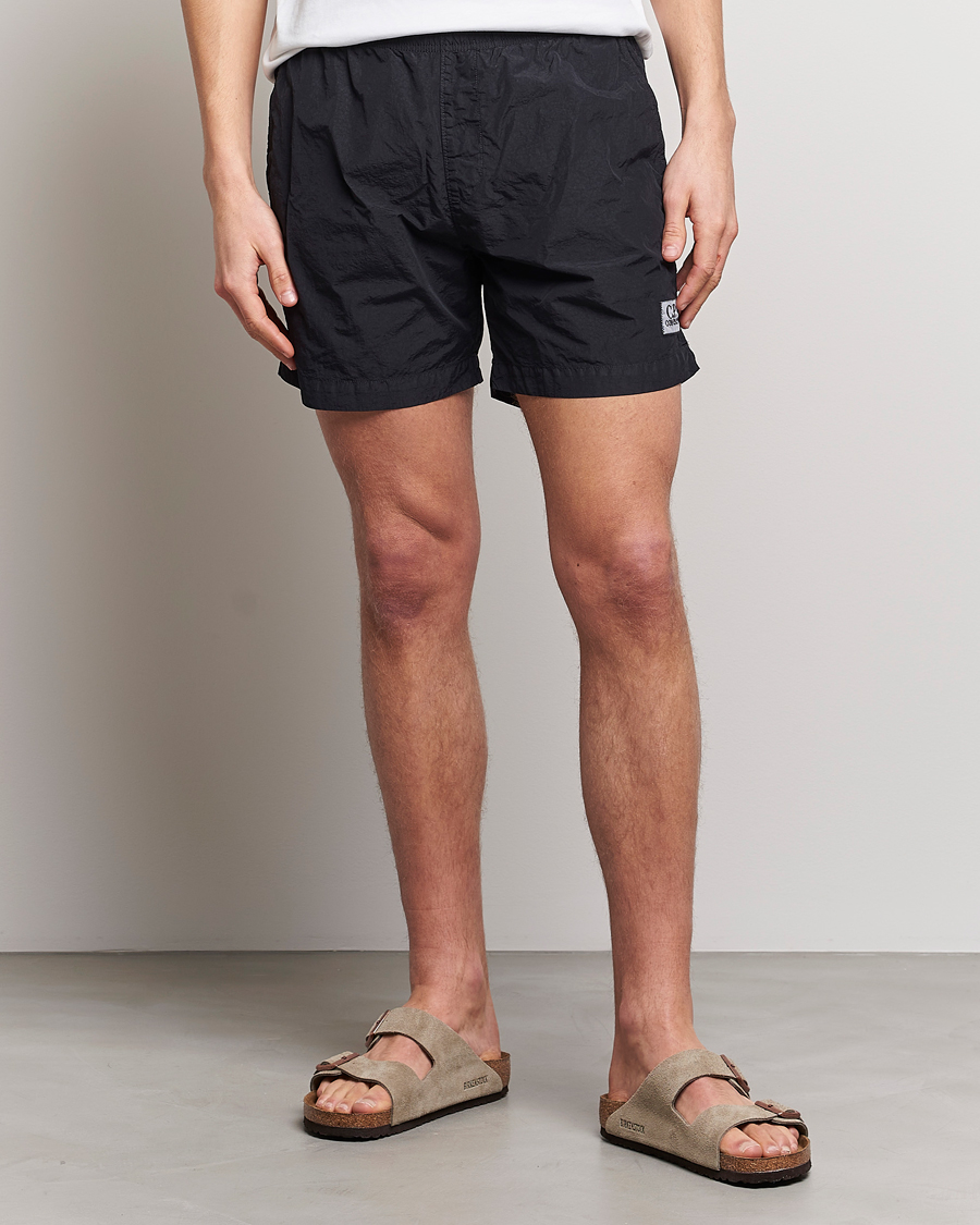 Herre | Badebukser | C.P. Company | Flatt Nylon Garment Dyed Swimshorts Black