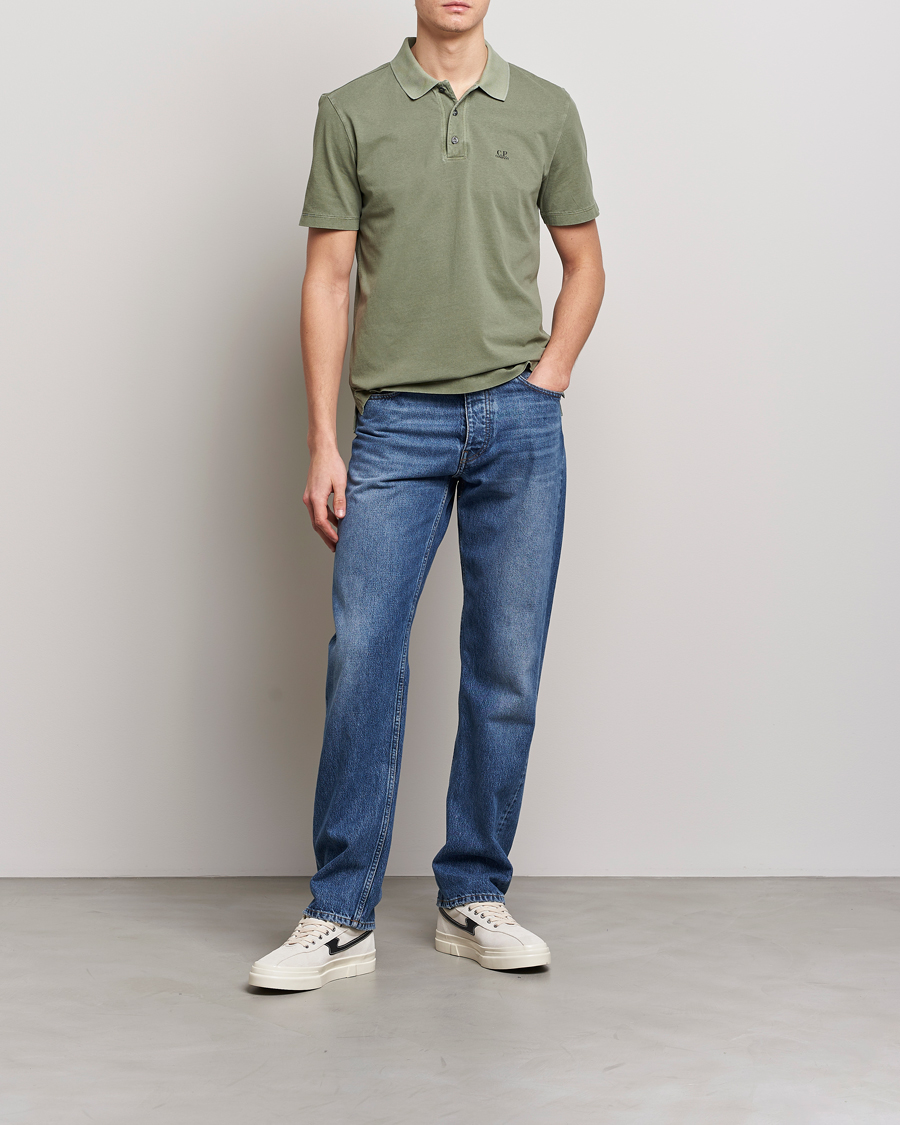 Herre | Polotrøjer | C.P. Company | Old Dyed Cotton Jersey Polo Olive