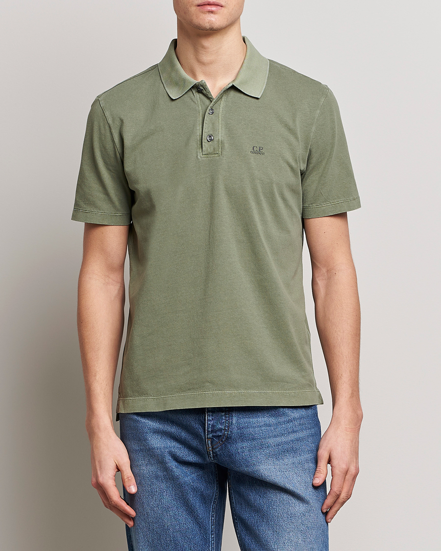 Herre | Polotrøjer | C.P. Company | Old Dyed Cotton Jersey Polo Olive