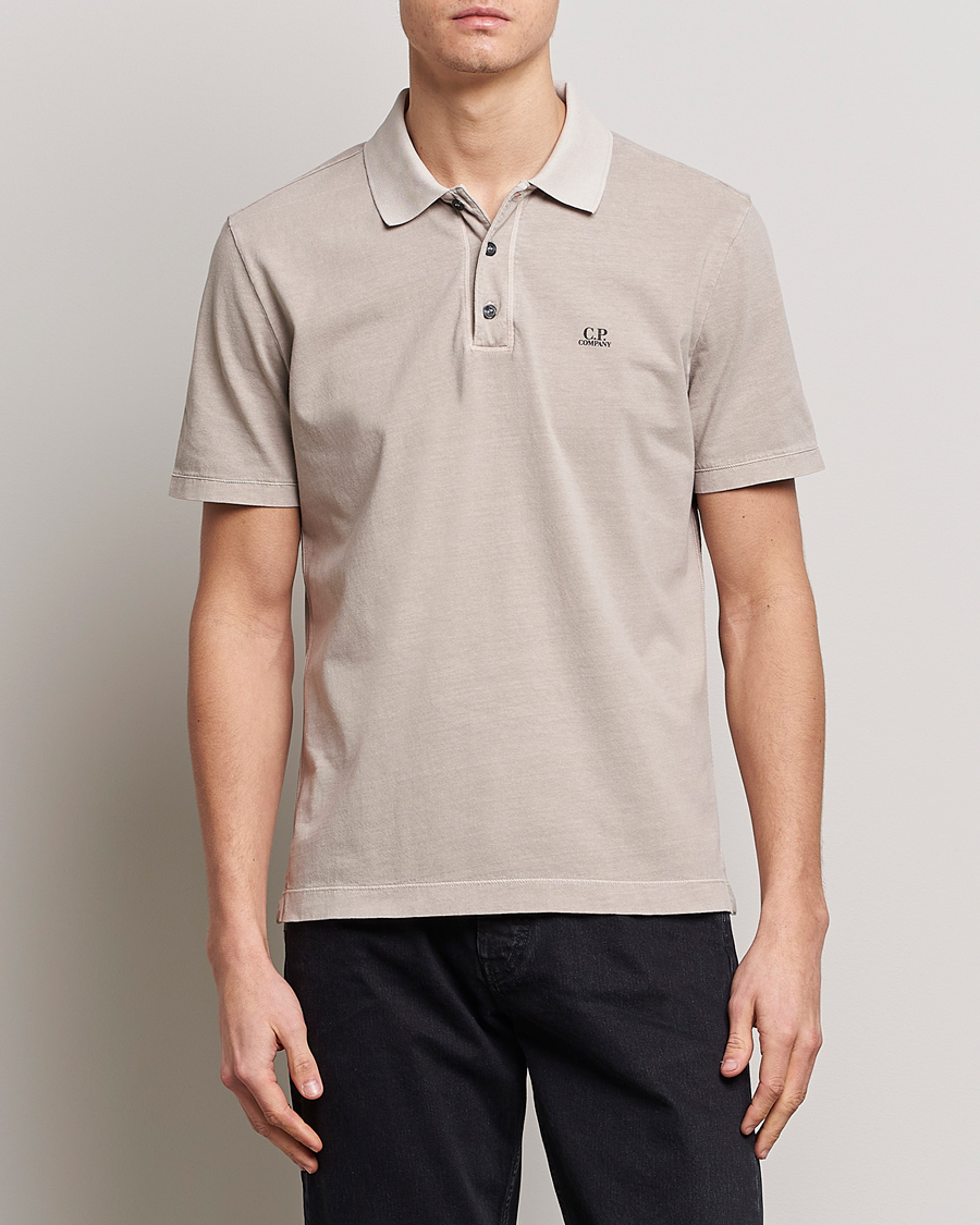 Herre | Polotrøjer | C.P. Company | Old Dyed Cotton Jersey Polo Grey