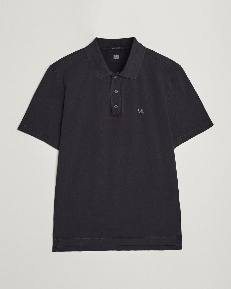 Herre | Polotrøjer | C.P. Company | Old Dyed Cotton Jersey Polo Black