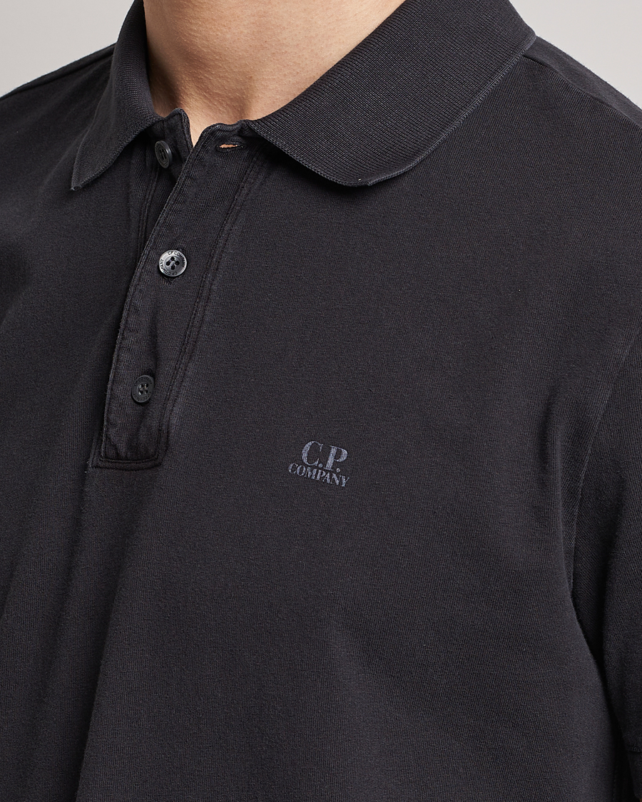 Herre | Polotrøjer | C.P. Company | Old Dyed Cotton Jersey Polo Black