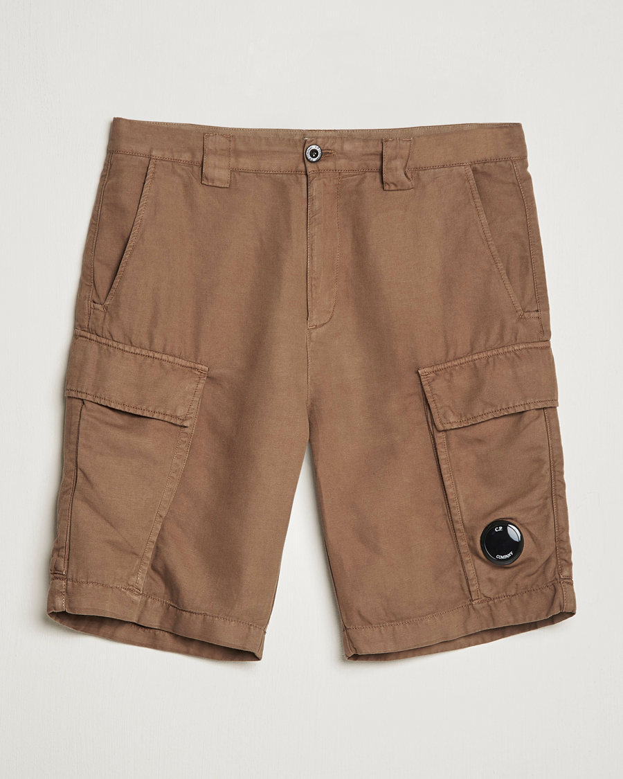 Herre | Shorts | C.P. Company | Cotton/Linen Cargo Shorts Taupe