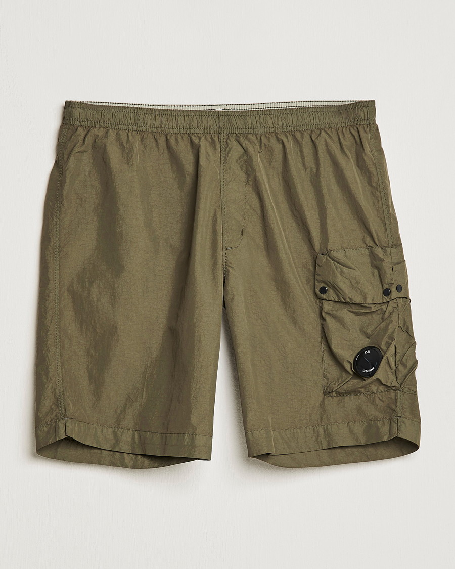 Herre | Shorts | C.P. Company | Flatt Nylon Garment Dyed Shorts Olive