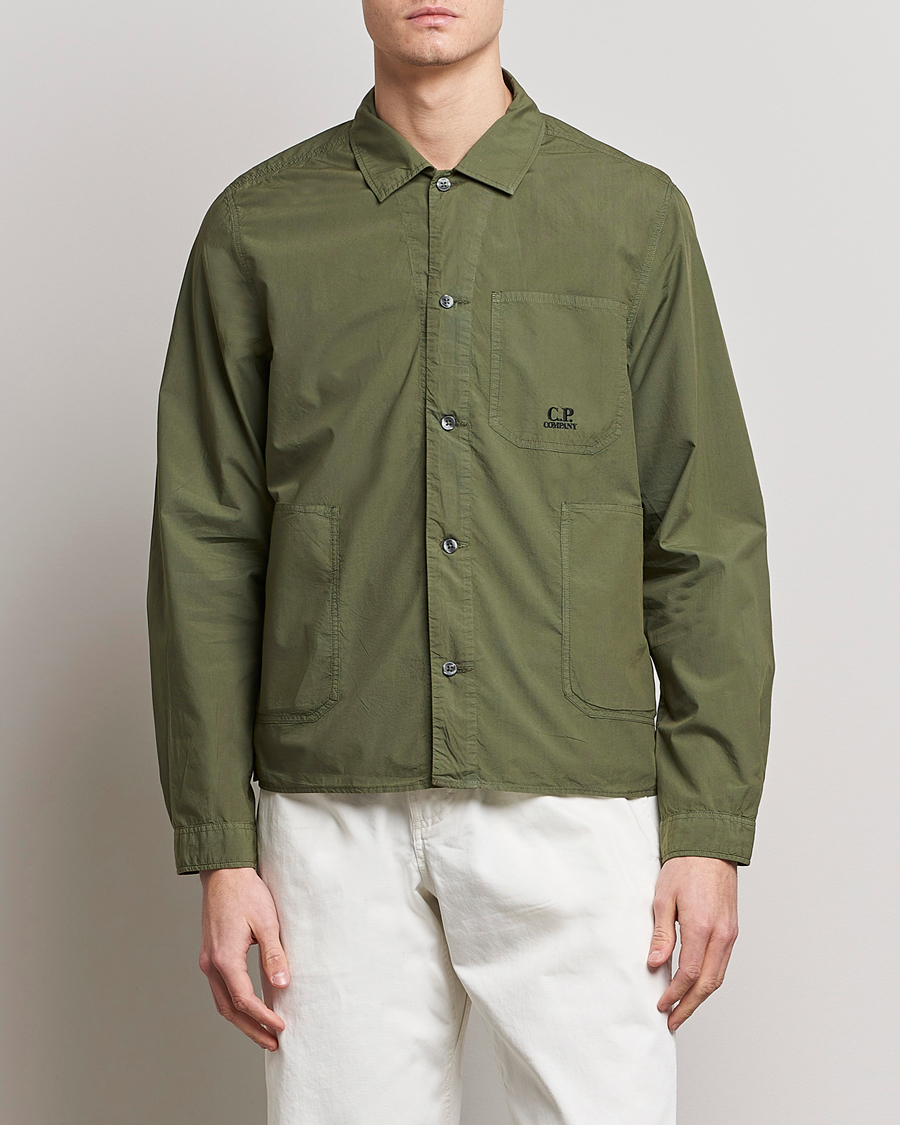 Herre | Skjorter | C.P. Company | Popline Garment Dyed Overshirt Green
