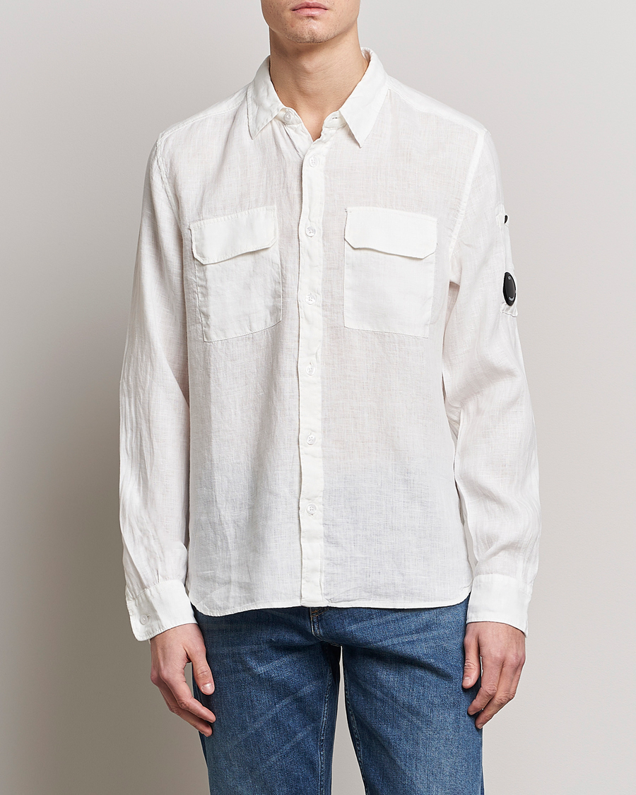 Herre | Hørskjorter | C.P. Company | Long Sleeve Linen Shirt White