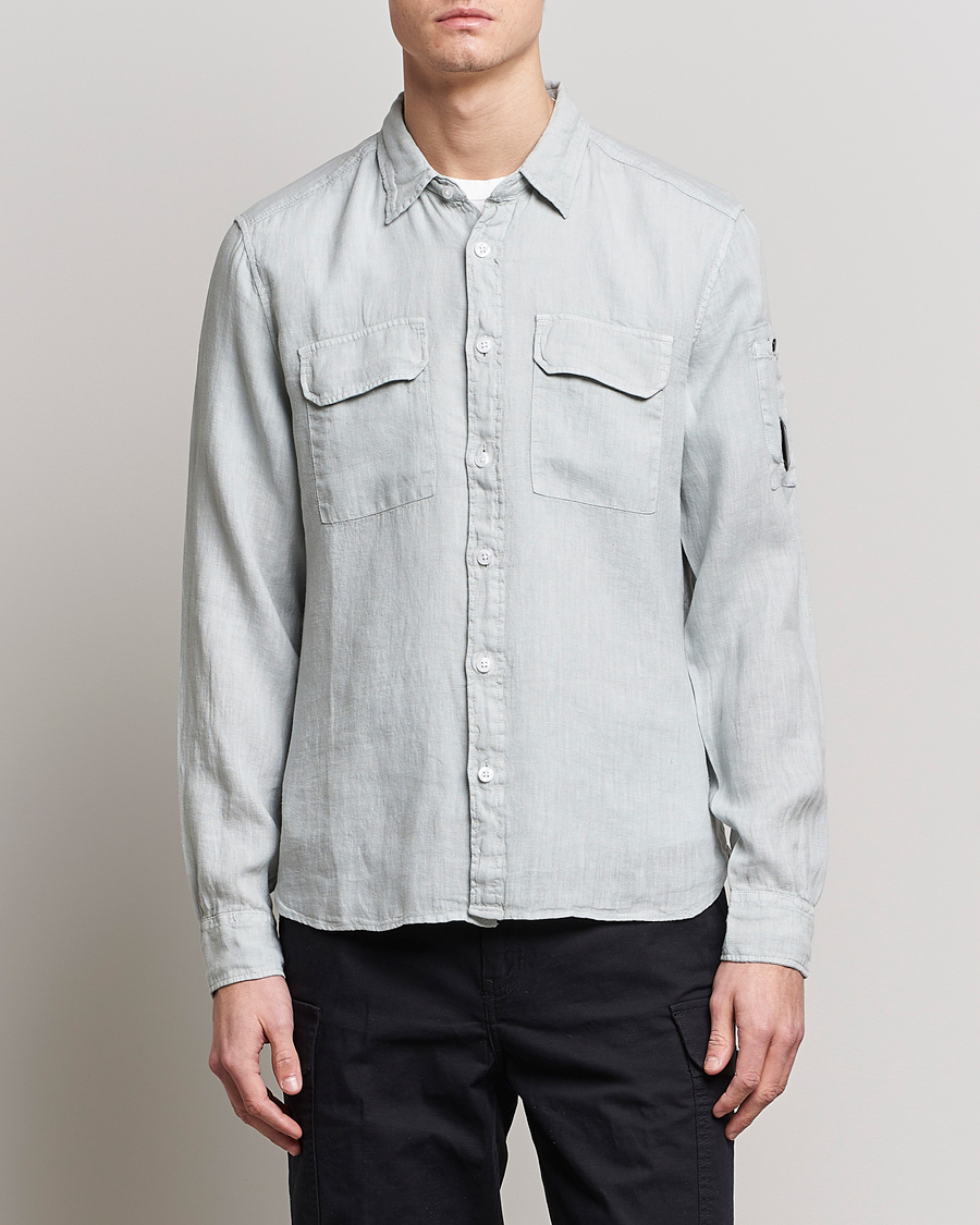 Herre | Hørskjorter | C.P. Company | Long Sleeve Linen Shirt Ocean