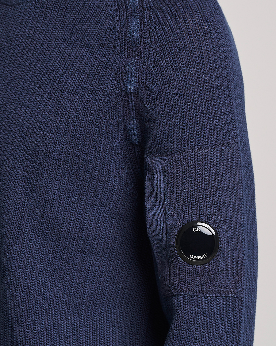 Herre | Trøjer | C.P. Company | Cotton Crepe Special Dyed Knitted Crewneck Navy