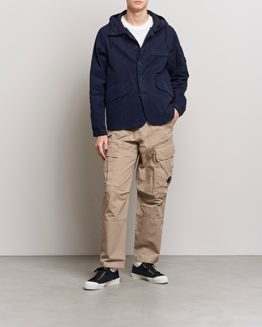 Herre | Jakker | C.P. Company | MAIS-B Canvas Weave Garment Dyed Jacket Navy