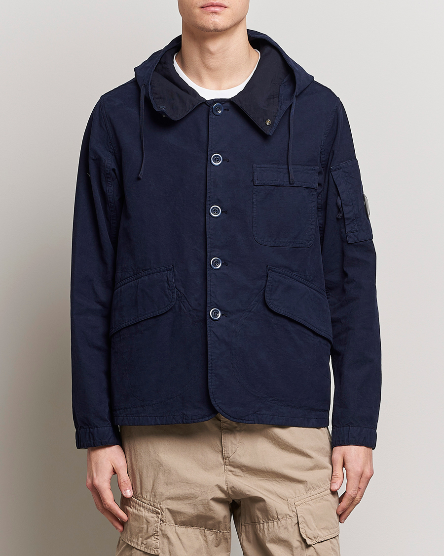 Herre | Jakker | C.P. Company | MAIS-B Canvas Weave Garment Dyed Jacket Navy