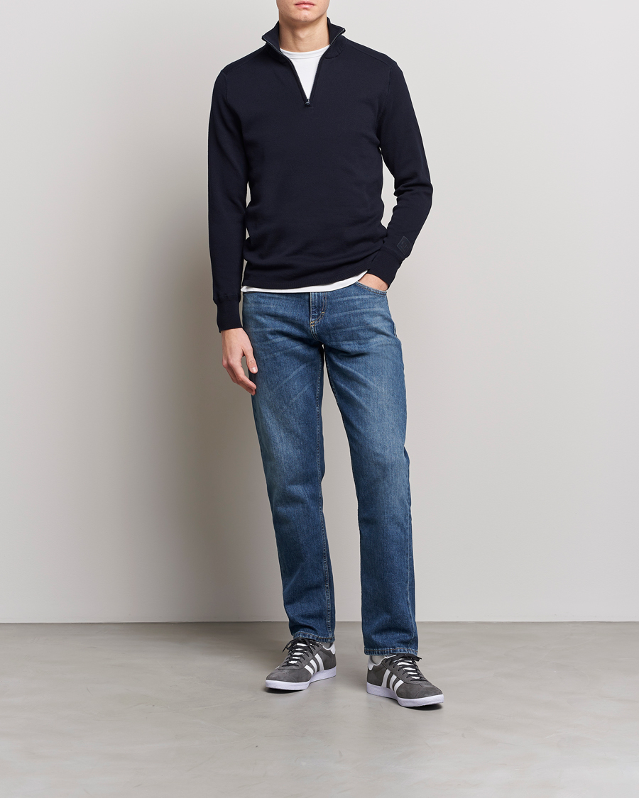 Herre | Trøjer | C.P. Company | Metropolis Cotton Crepe Half Zip Navy