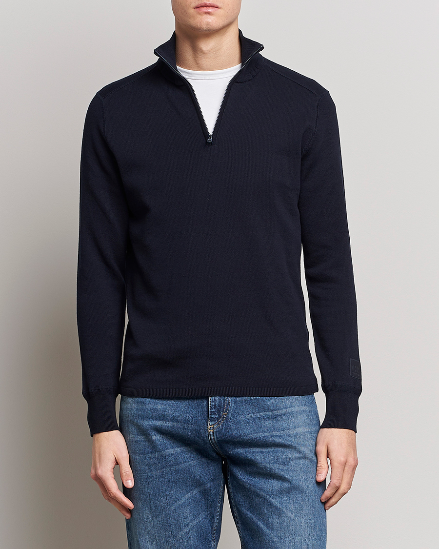 Herre | Trøjer | C.P. Company | Metropolis Cotton Crepe Half Zip Navy