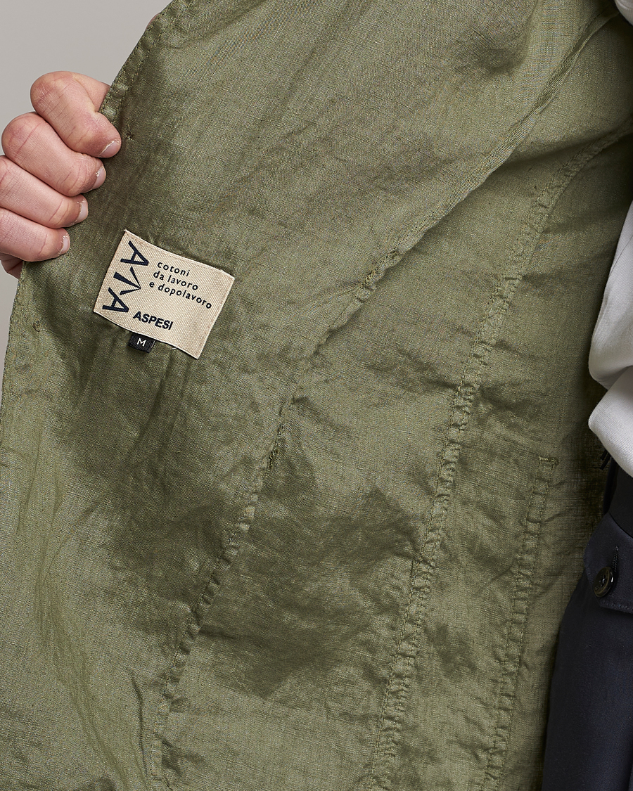 Herre | Blazere & jakker | Aspesi | Samuraki Linen Blazer Army Green