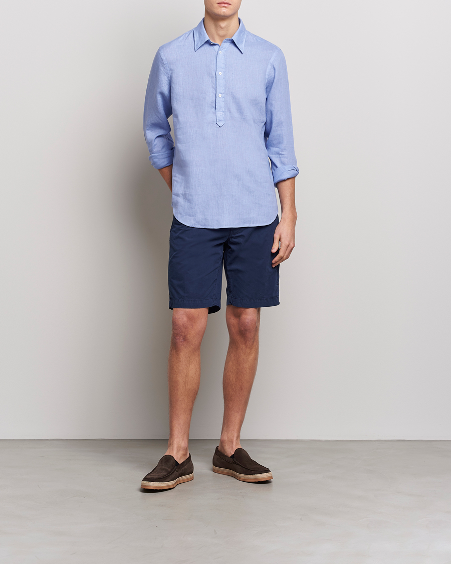 Herre | Shorts | Aspesi | Washed Cotton Cargo Shorts Dark Blue