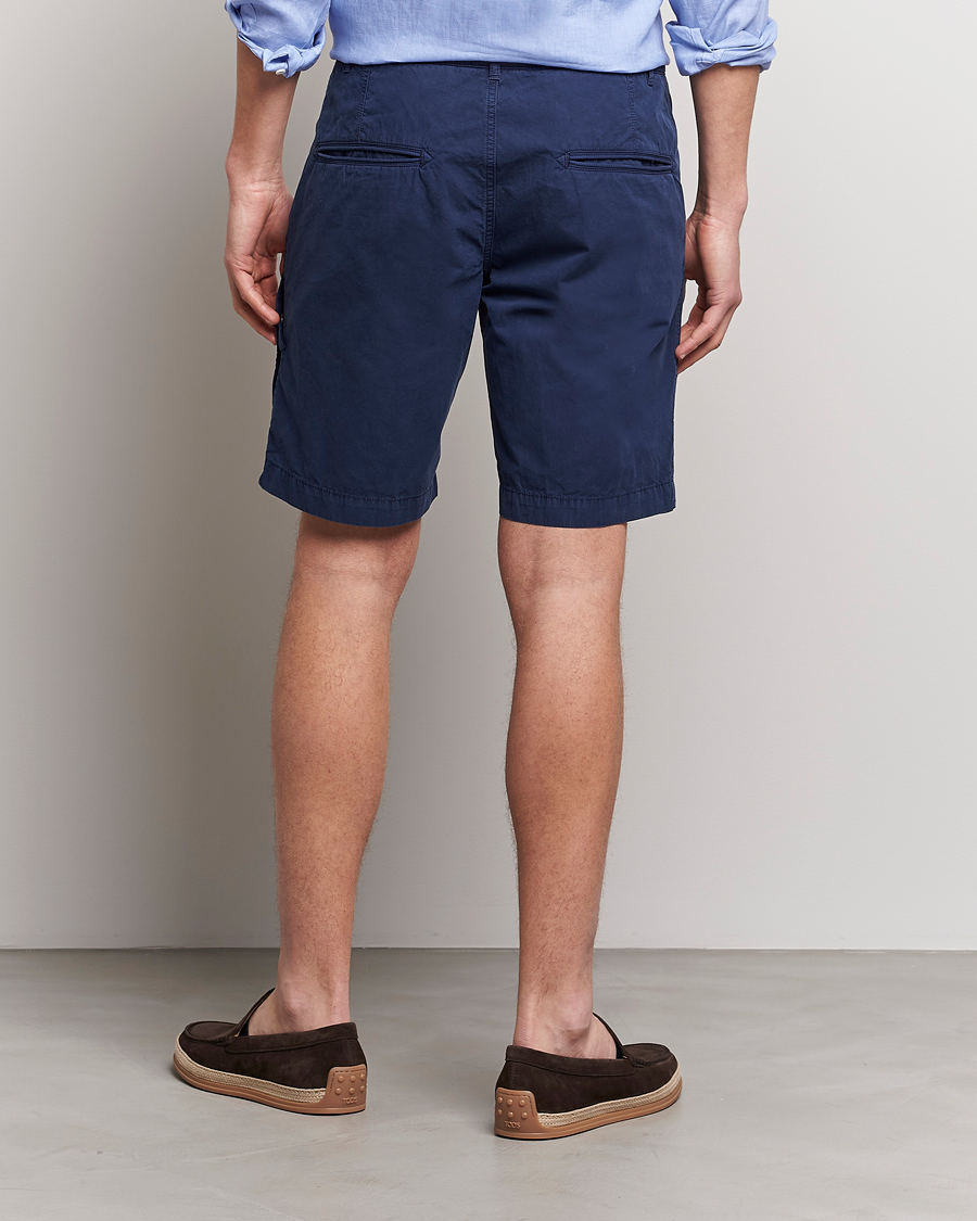 Herre | Shorts | Aspesi | Washed Cotton Cargo Shorts Dark Blue