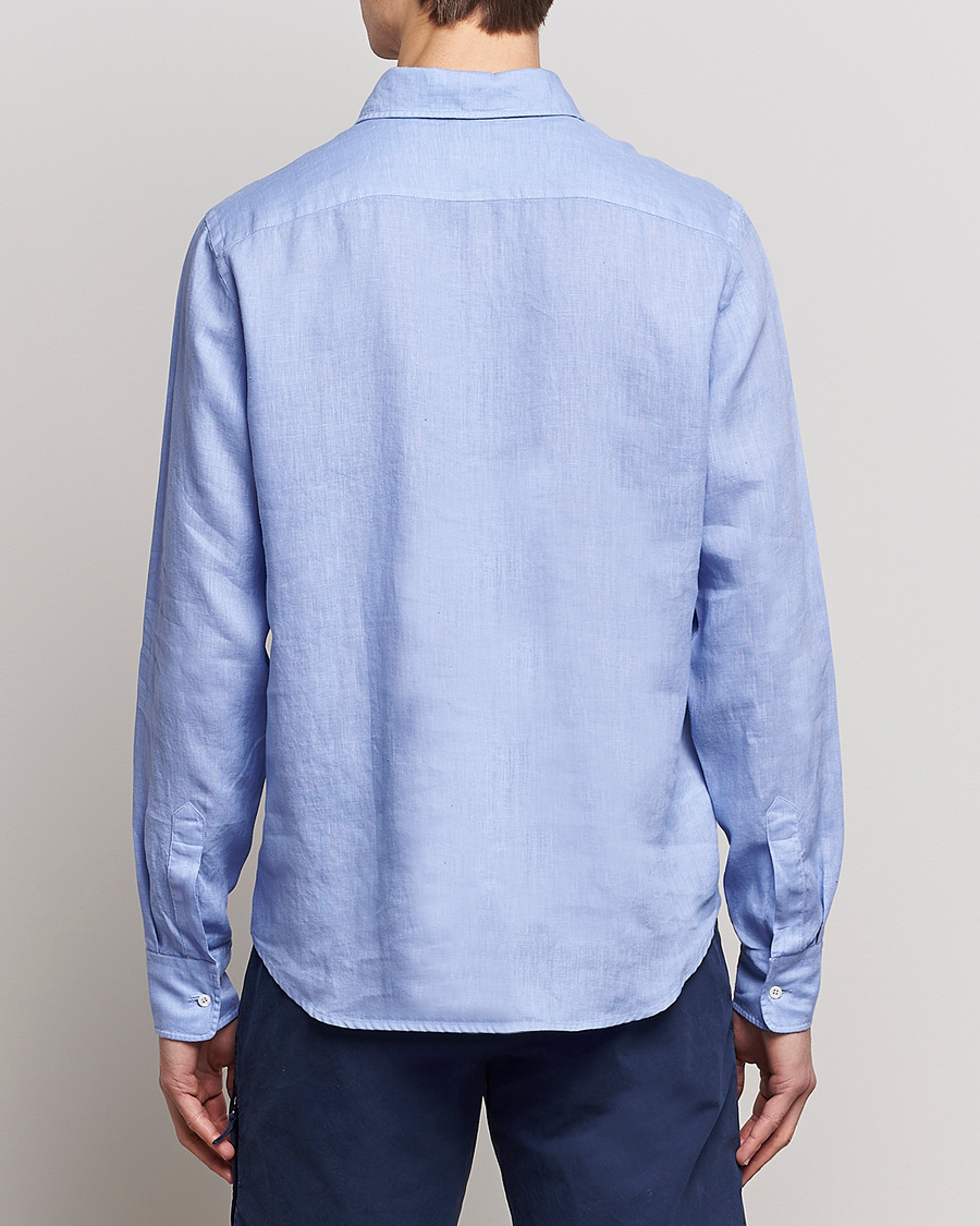 Herre | Skjorter | Aspesi | Linen Popover Shirt Light Blue