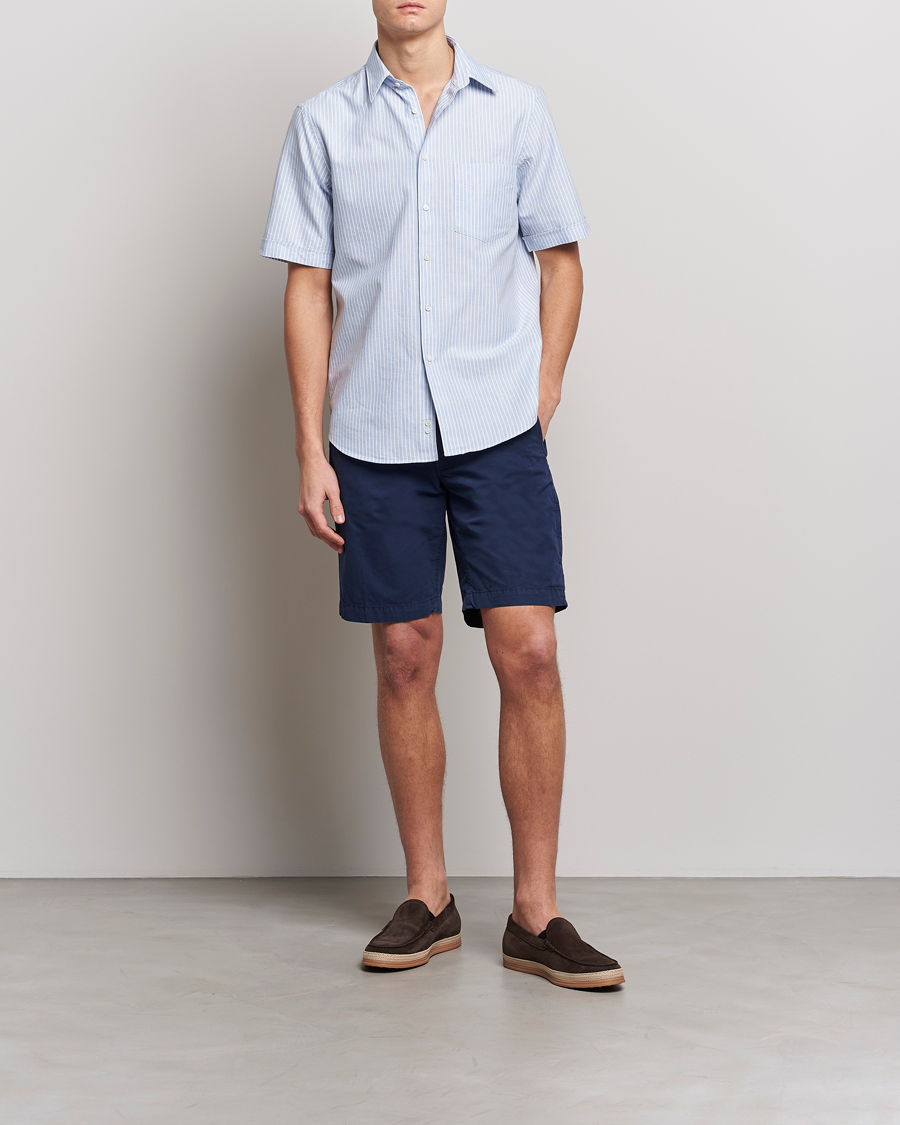Herre | Skjorter | Aspesi | Striped Oxford Camp Shirt Light Blue