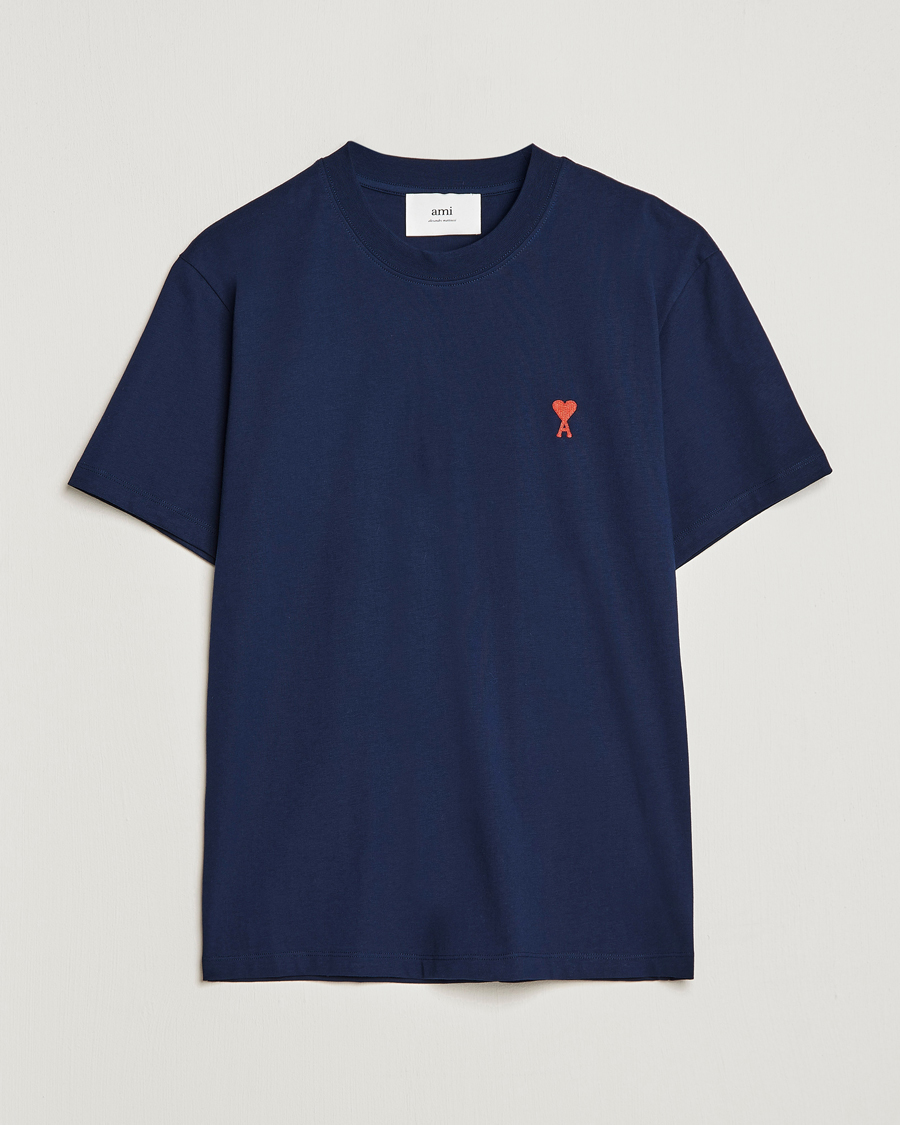 Herre | T-Shirts | AMI | Heart Logo T-Shirt Navy