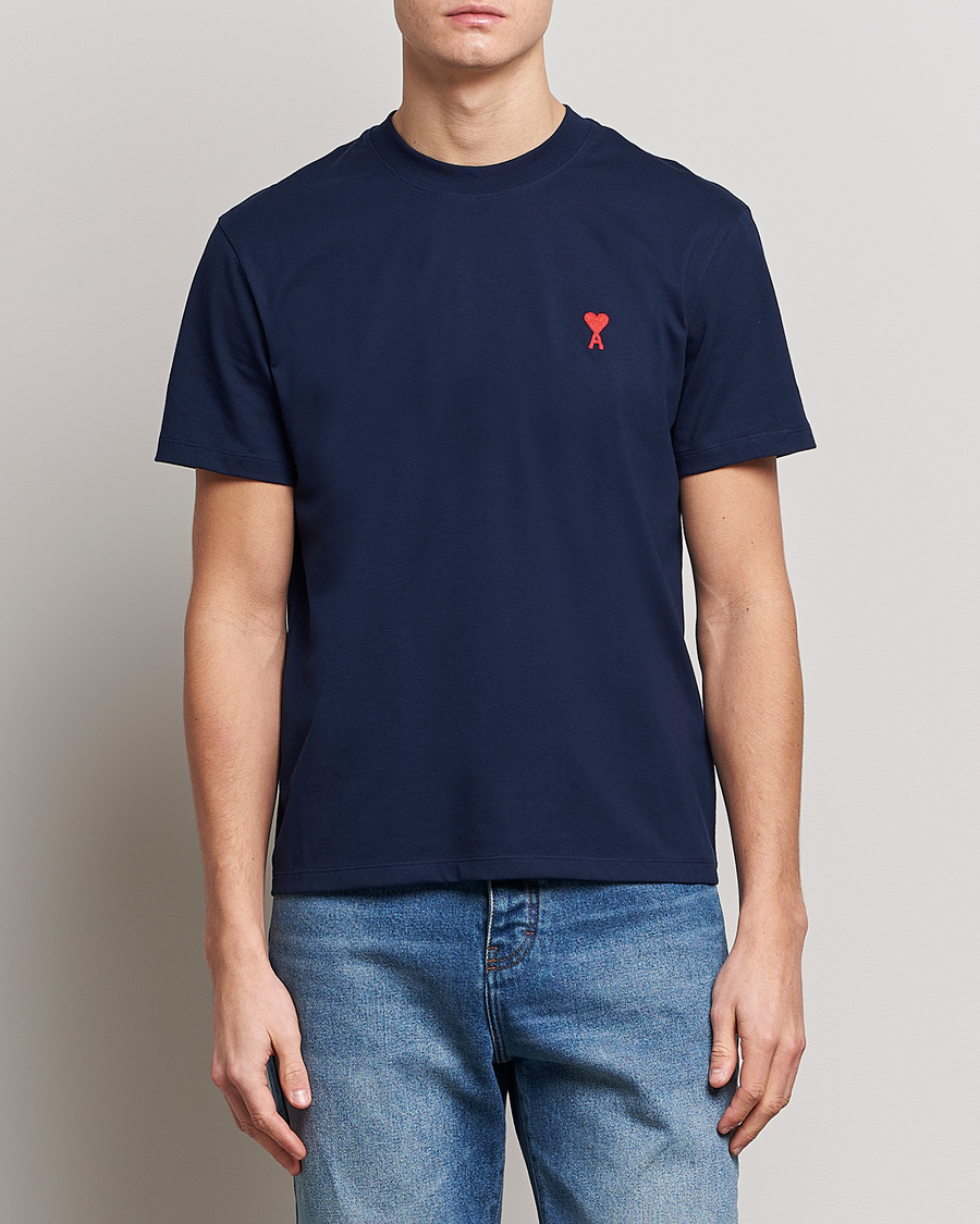 Herre | T-Shirts | AMI | Heart Logo T-Shirt Navy