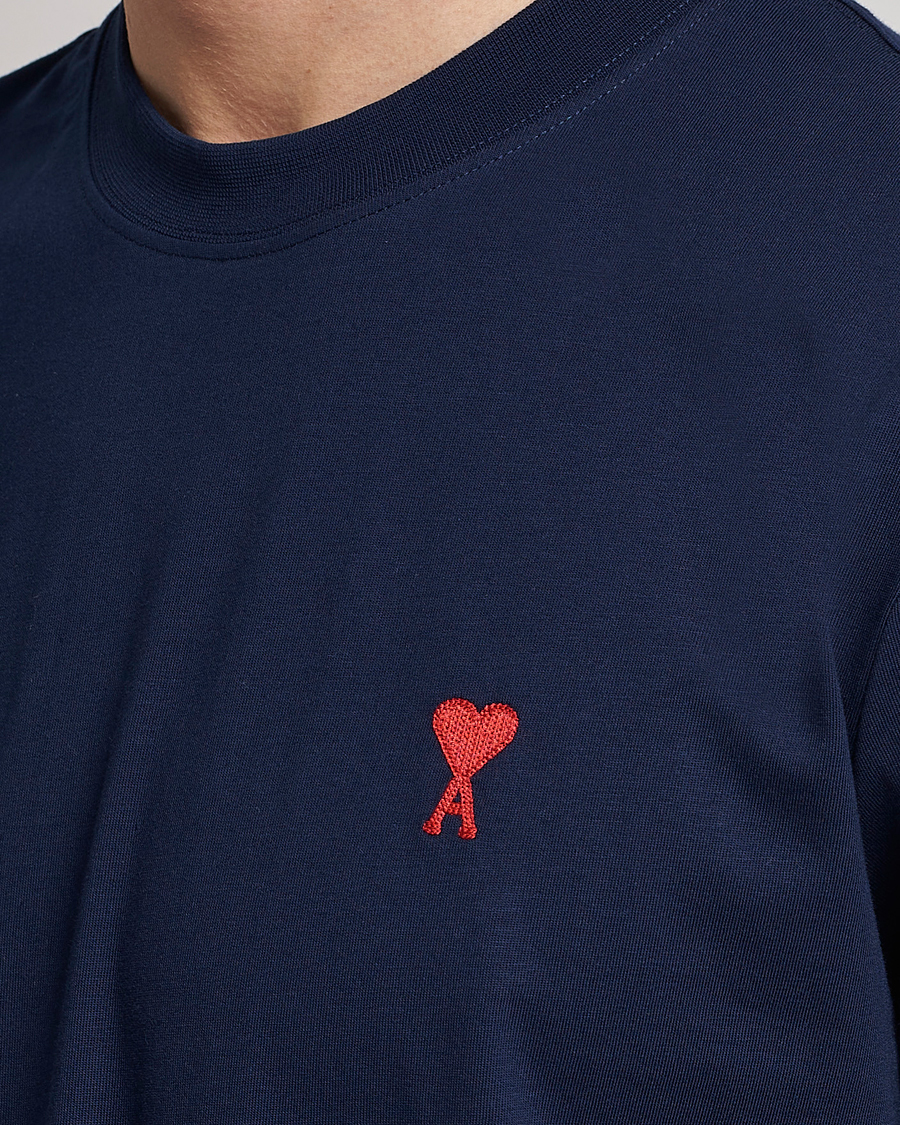 Herre | T-Shirts | AMI | Heart Logo T-Shirt Navy
