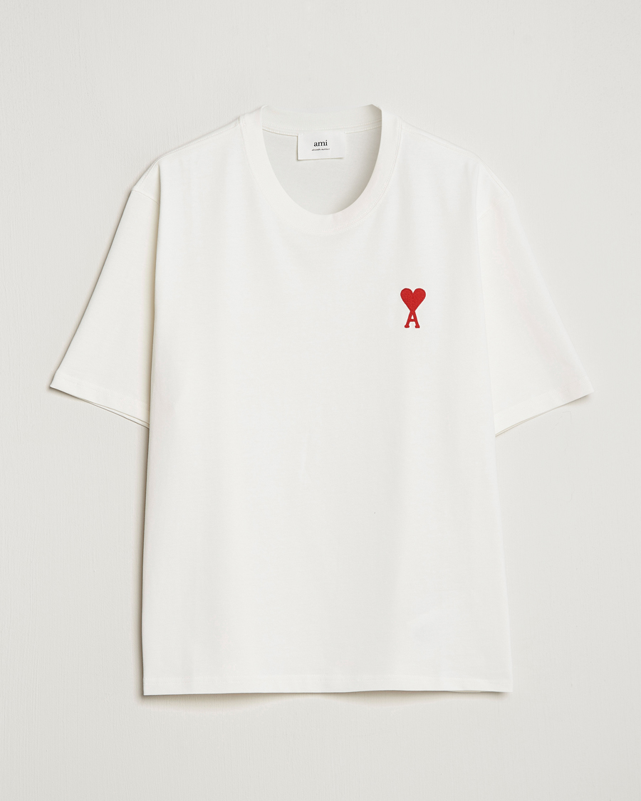 Herre | T-Shirts | AMI | Big Heart Short Sleeve T-Shirt Natural White