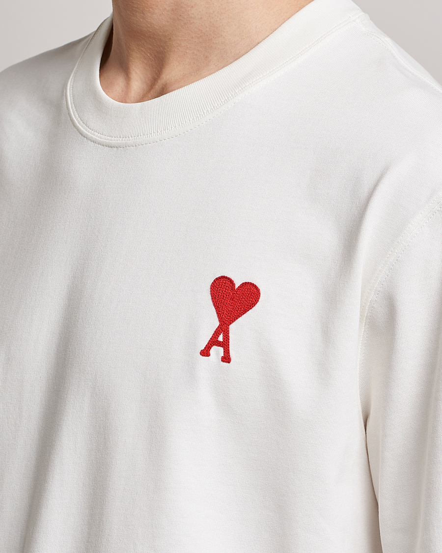 Herre | T-Shirts | AMI | Big Heart Short Sleeve T-Shirt Natural White