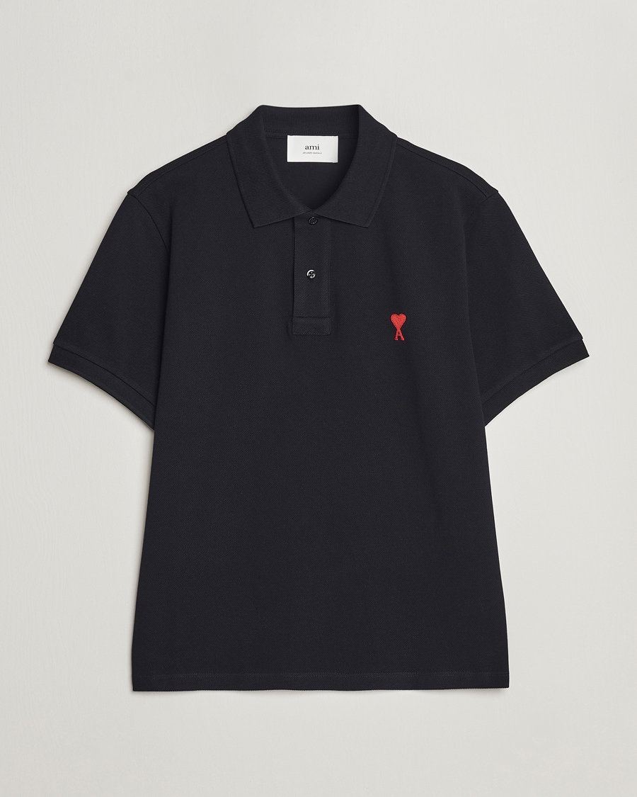 Herre | Polotrøjer | AMI | Heart Logo Piquet Polo Black
