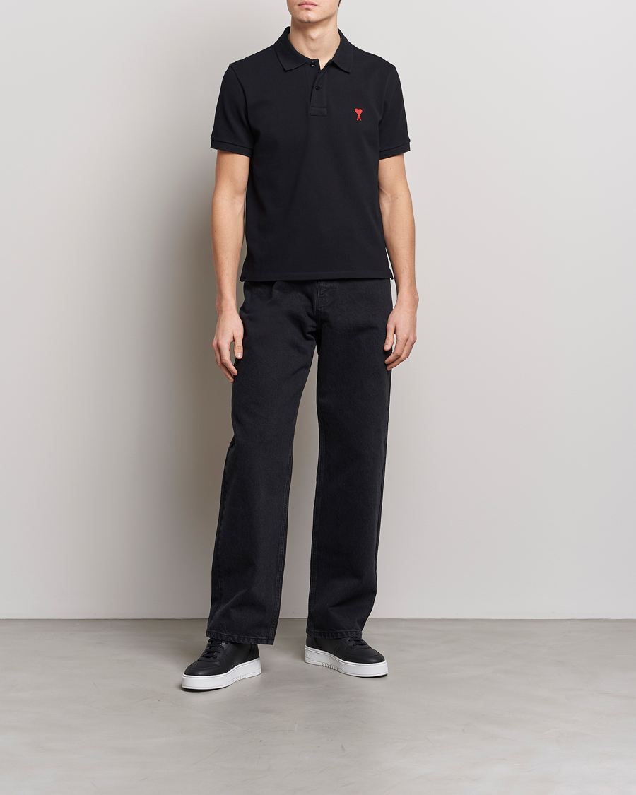 Herre | Polotrøjer | AMI | Heart Logo Piquet Polo Black