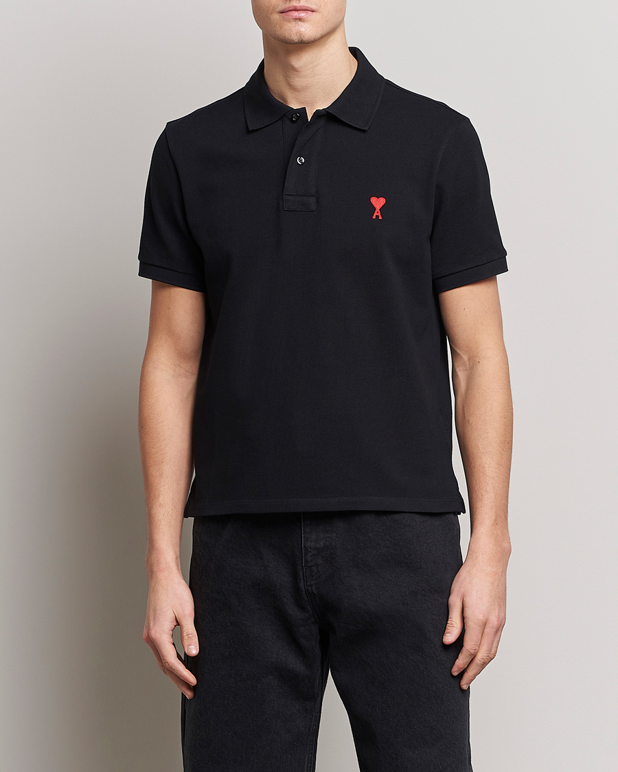 Herre | Polotrøjer | AMI | Heart Logo Piquet Polo Black